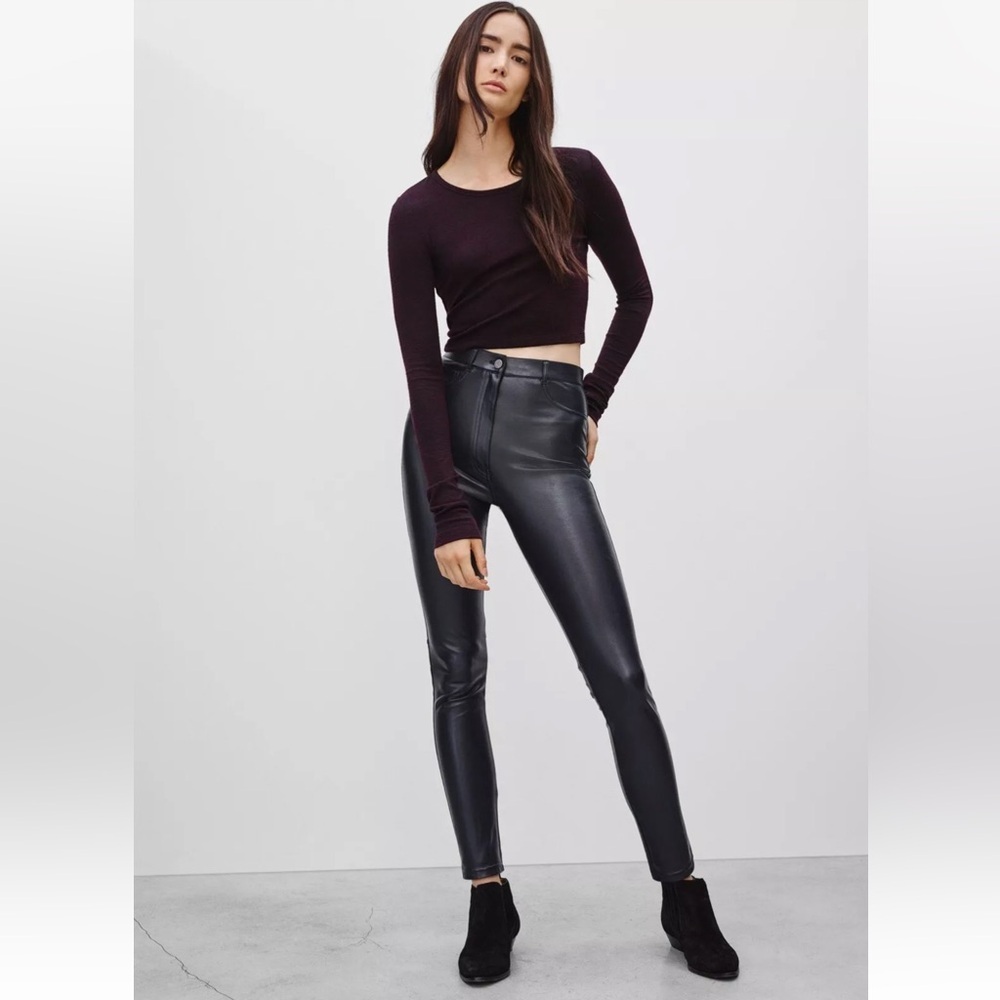 Women's Black Leather Pants